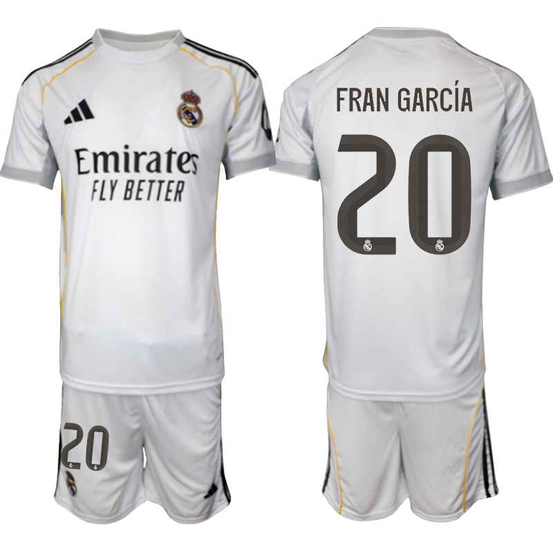 Men 2025-2026 Club Real Madrid home white #20 Soccer Jersey 01